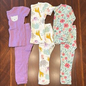 Kids Pajamas Set - Purple, White, and Green